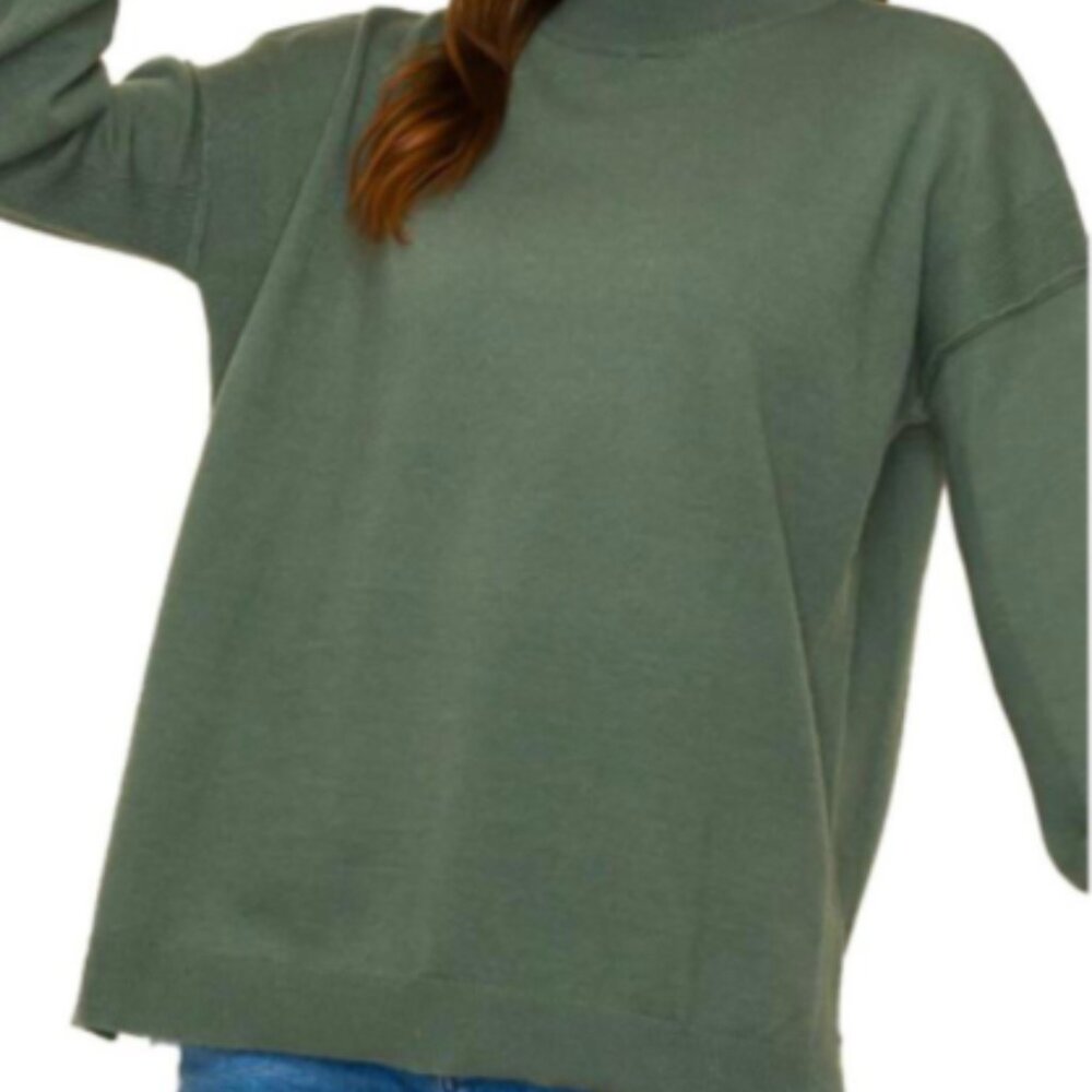 Staccato - Slit Mock Neck Pullover Sweater